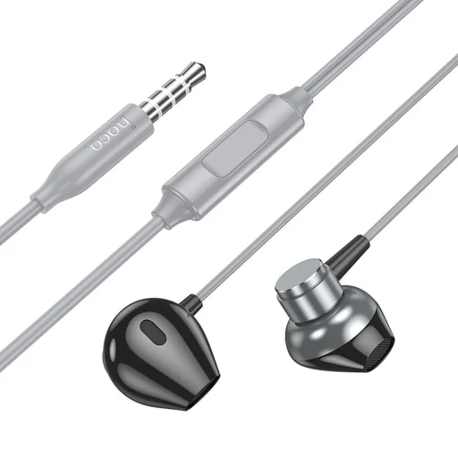 HOCO vezetékes fülhallgató Jack 3,5 mm mikrofonnal M125 fém szürke - 2