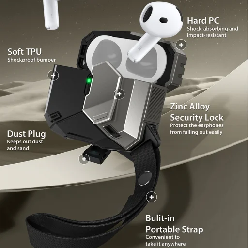  Apple AirPods 4 Fekete I-Blason Matrix tok - 7