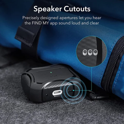  ESR - Cyber Armor erős tok HaloLock - Apple AirPods Pro 1 / 2 - Lila - 6