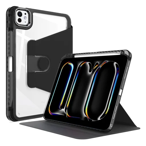  Techsuit - Kristály Tiszta - iPad Pro 11 (2024) - Fekete tok - 1