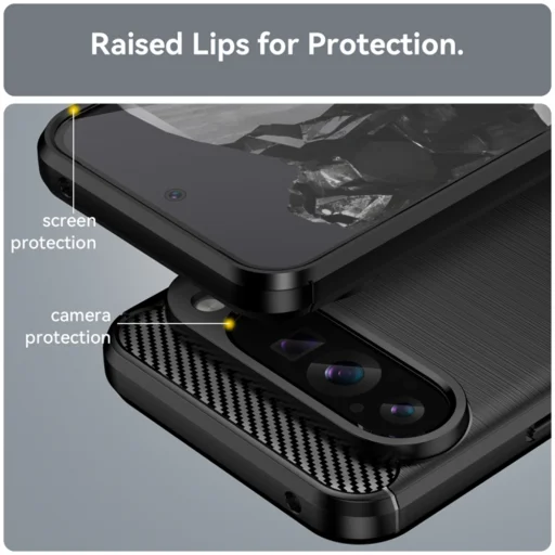  Techsuit - Karbonszilikon - Google Pixel 9 Pro XL - Fekete tok - 6