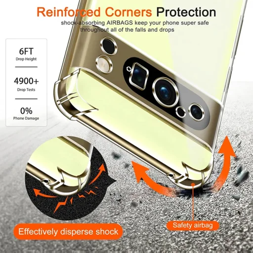  Techsuit - Ütésálló Átlátszó Szilikon - Google Pixel 9 Pro XL - Átlátszó tok - 5