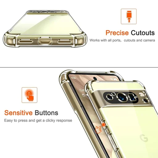  Techsuit - Ütésálló Átlátszó Szilikon - Google Pixel 9 Pro XL - Átlátszó tok - 6