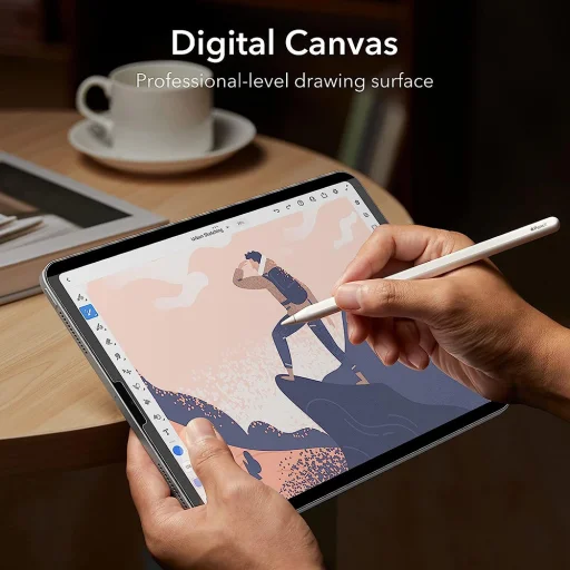  ESR - Papír-érzetű mágneses - iPad Air 13 (2024) - Átlátszó kijelzővédő - 4