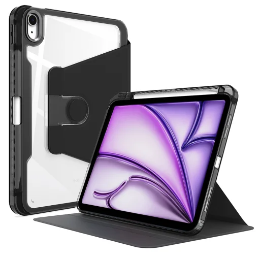  Techsuit - Kristály Tiszta - iPad Air 13 (2024-2026) - Fekete tok - 1