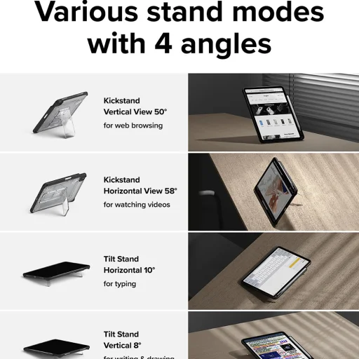  Ringke - Fusion Sketch Állvány - iPad Pro 11 (2024) - Fekete tok - 4