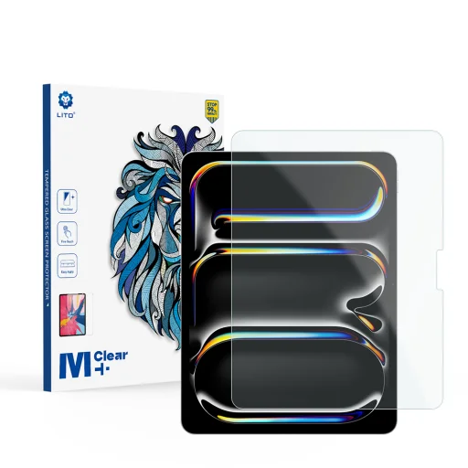  Lito - 2.5D Klasszikus Üveg Matt - iPad Pro 13 (2024) - Átlátszó üvegfólia - 1