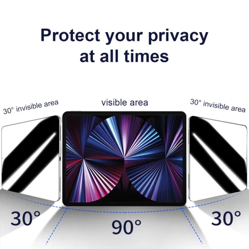  Lito - 2.5D Klasszikus Üveg - iPad Pro 13 (2024) / Air 13 (2024) - Adatvédelmi funkcióval üvegfólia - 6