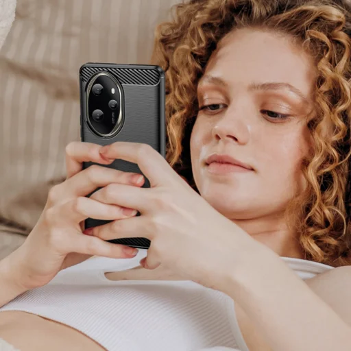 Techsuit - Szénszilikon - Honor 200 - Fekete tok - 4