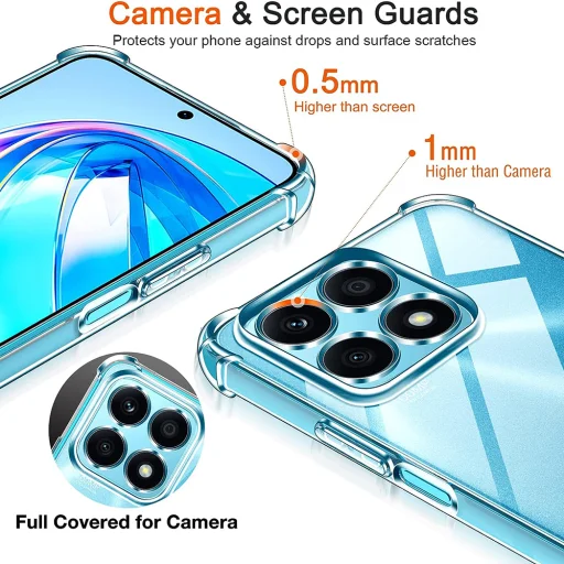 Techsuit - Ütésálló Átlátszó Szilikon - Honor X8a - Átlátszó tok - 4