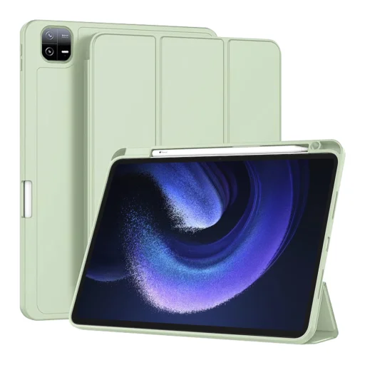  Techsuit - Flex Trifold (ceruzatartóval) - Xiaomi Pad 6 / Pad 6 Pro - Matcha Zöld tok - 1