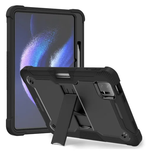  Techsuit - Strapabíró TabShell + Kijelzővédő - Xiaomi Pad 6 / Pad 6 Pro - Fekete tok - 1