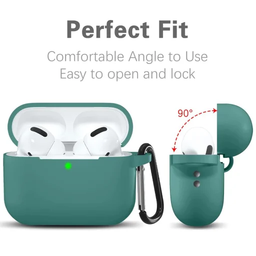  Techsuit - Szilikon tok - AirPods Pro 1 / 2-hez, sima ultravékony anyag - Türkiz - 3