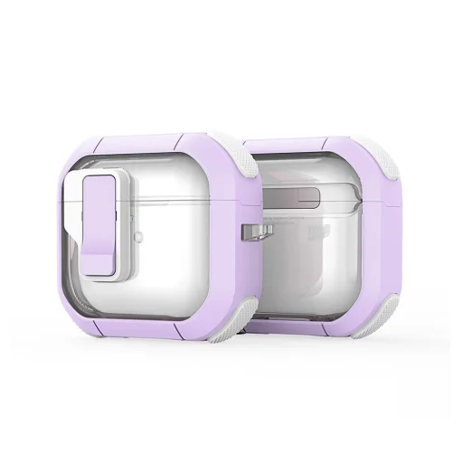  Dux Ducis - PECN Sorozat Tok - Apple AirPods 4 - Lila / Fehér tok - 1
