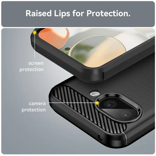 Techsuit - Szénszálas Szilikon - Google Pixel 9a - Fekete tok - 5