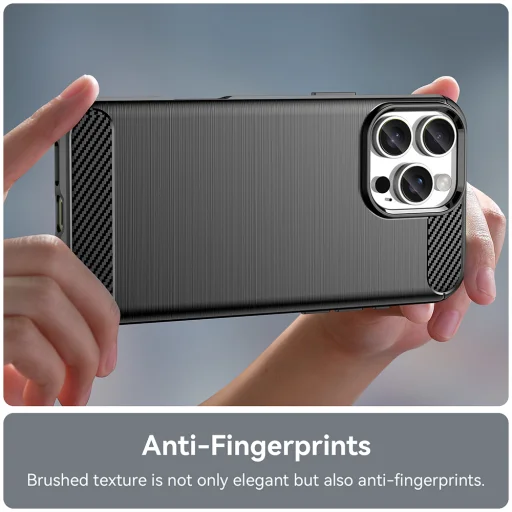  Techsuit - Szénszálas Szilikon - iPhone 16 Pro - Fekete tok - 5