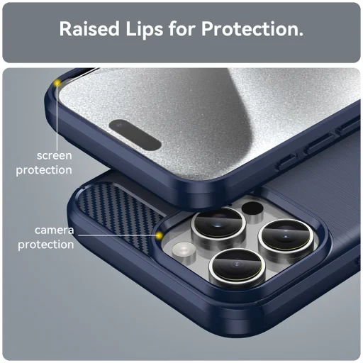  Techsuit - Karbon Szilikon - iPhone 16 Pro - Kék tok - 5