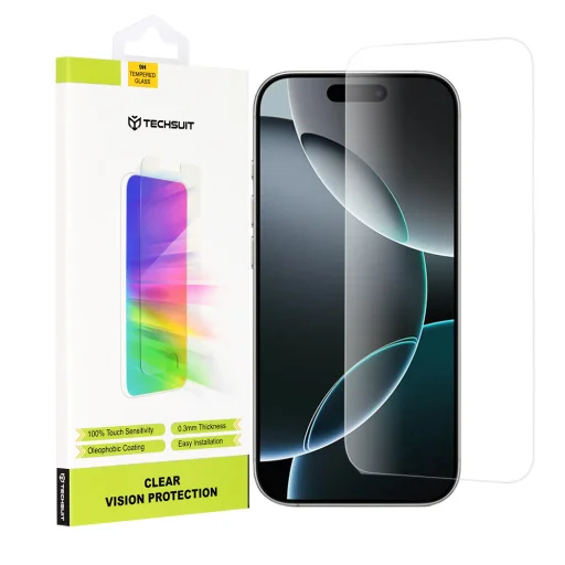  Techsuit - Tiszta Látás Üveg - iPhone 16 Pro - Átlátszó üvegfólia - 1