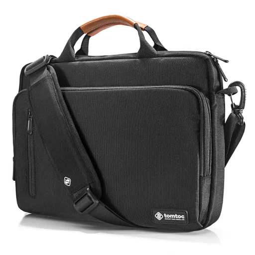 Tomtoc - Defender Laptop Aktatáska (A43E1D1) - Vállpánttal, Ultra védelem, 16″ - Fekete - 3