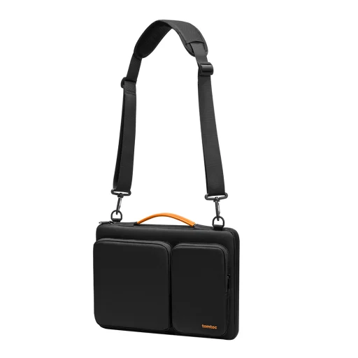 Tomtoc - Defender Laptop aktatáska (A42C2D1) - vállpánttal és kis kártya zsebbel, 13″ - fekete - 3