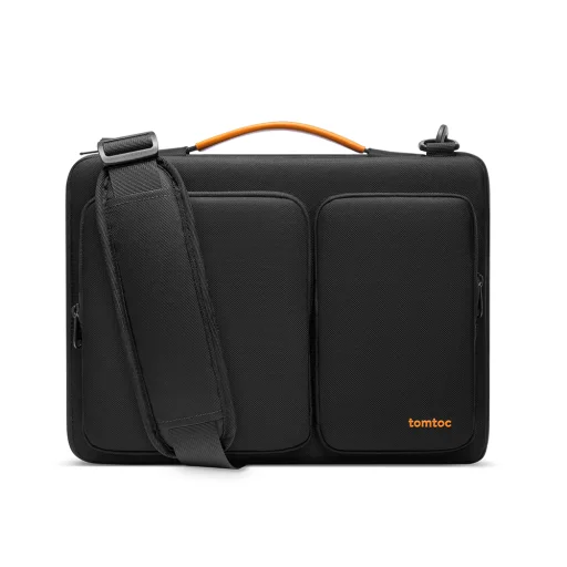 Tomtoc - Defender Laptop aktatáska (A42C2D1) - vállpánttal és kis kártya zsebbel, 13″ - fekete - 4