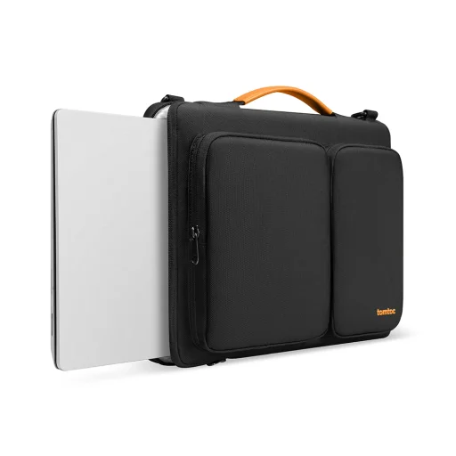 Tomtoc - Defender Laptop aktatáska (A42C2D1) - vállpánttal és kis kártya zsebbel, 13″ - fekete - 6