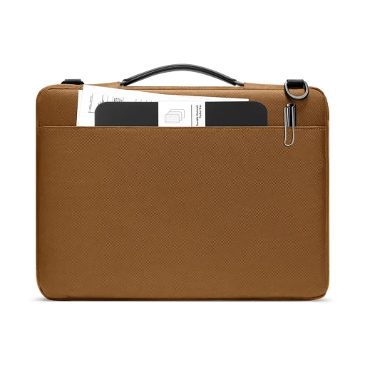 Tomtoc - Defender Laptop Aktatáska (A42C2Y1) - vállpánttal és kis kártyazsebbel, 13″ - Barna - 2