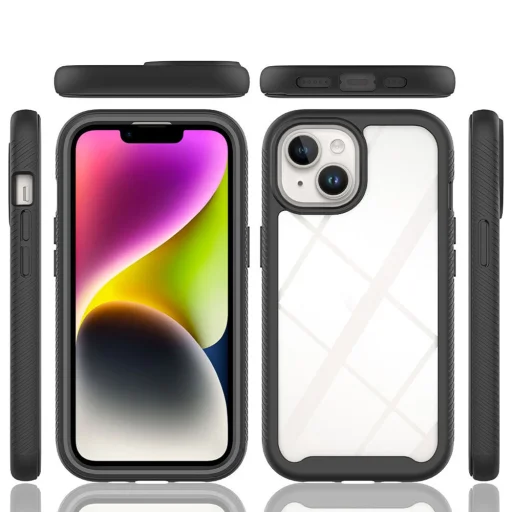  Techsuit - Defense360 Pro + Képernyővédő - iPhone 15 Plus - Fekete tok - 2