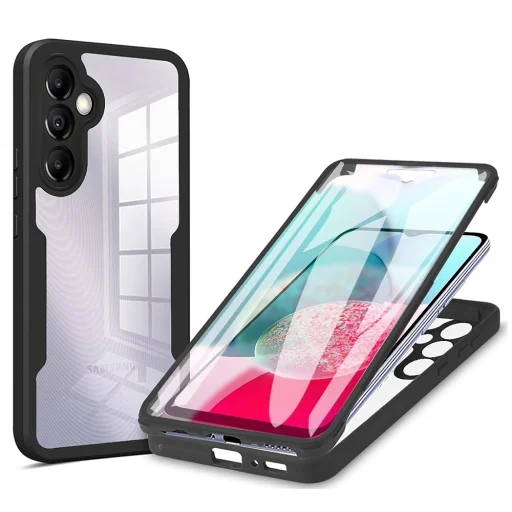  Techsuit - ColorVerse 360 sorozat + kijelzővédő - Samsung Galaxy A14 4G / A14 5G - Fekete tok - 1