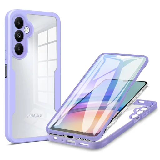  Techsuit - ColorVerse 360 Sorozat + Képernyővédő - Samsung Galaxy A05s - Lila tok - 1
