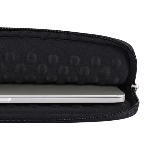  CanvasArtisan - Laptop tok (L36-M01) - 15-16 hüvelykes készülékekhez, cipzáras, öko bőr - fekete - 4