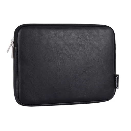  CanvasArtisan - Laptop tok (L36-M01) - 15-16 hüvelykes készülékekhez, cipzáras, öko bőr - fekete - 1