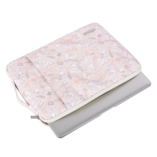  CanvasArtisan - Laptop Kézitáska (G4-89) - 13-14 hüvelykes eszközökhöz, cipzáros, öko bőr - rózsaszín - 2