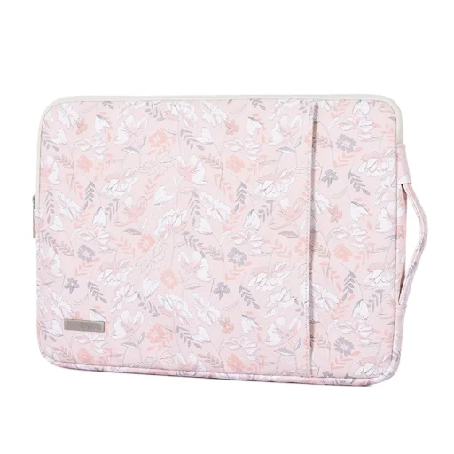 CanvasArtisan - Laptop Kézitáska (G4-89) - 13-14 hüvelykes eszközökhöz, cipzáros, öko bőr - rózsaszín - 4