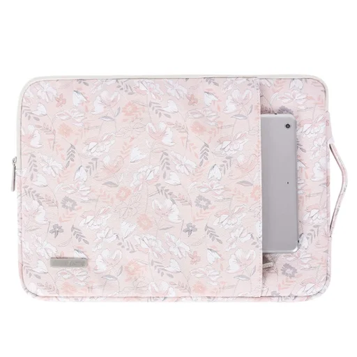  CanvasArtisan - Laptop Kézitáska (G4-89) - 13-14 hüvelykes eszközökhöz, cipzáros, öko bőr - rózsaszín - 1