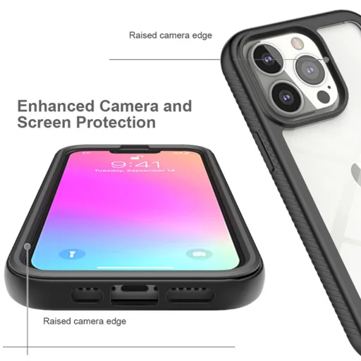  Techsuit - Defense360 Pro + Képernyővédő - iPhone 14 Pro - Fekete tok - 5