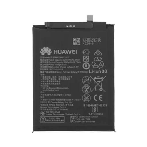  Huawei - Eredeti Okostelefon Akkumulátor HB356687ECW (11990) - Huawei P Smart Plus / Huawei P30 lite, 24022872 - 3340mAh - Fekete - 1
