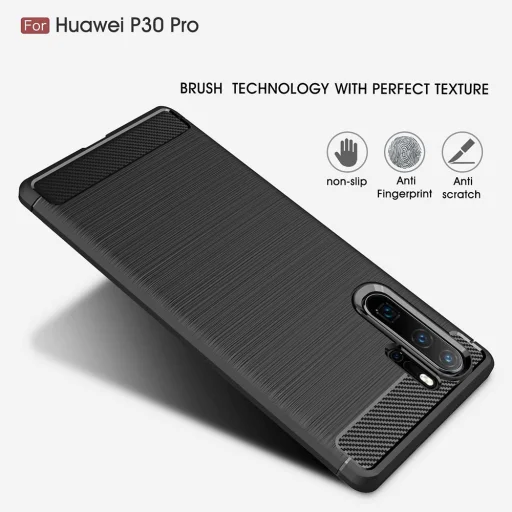  Techsuit - Carbon Szilikon - Huawei P30 Pro / P30 Pro New Edition - Fekete tok - 3