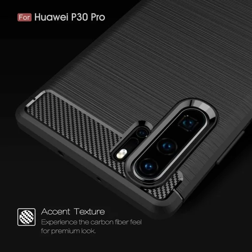 Techsuit - Carbon Szilikon - Huawei P30 Pro / P30 Pro New Edition - Fekete tok - 6