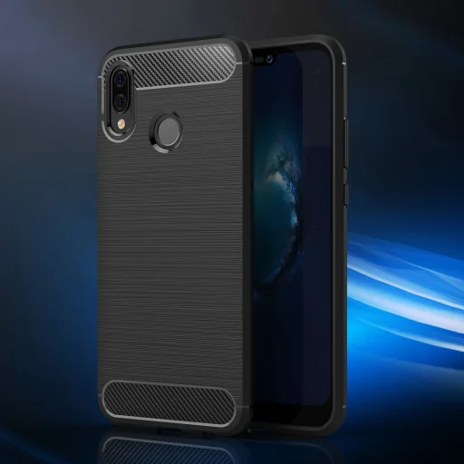  Techsuit - Karbonszilikon - Huawei P20 lite - Fekete tok - 5