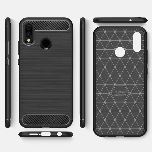  Techsuit - Karbonszilikon - Huawei P20 lite - Fekete tok - 6
