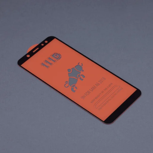  Techsuit - 111D Teljes Kijelzőt Fedő / Teljes Ragasztású Üvegfólia - Samsung Galaxy A6 Plus 2018 - Fekete üvegfólia - 2