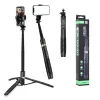  Techsuit - Selfiebot (Q16) - Stabil Állvány 1/4 csavaros interfésszel és vezeték nélküli távirányítóval GoPro-hoz, telefonokhoz, 156 cm - Fekete thumbnail