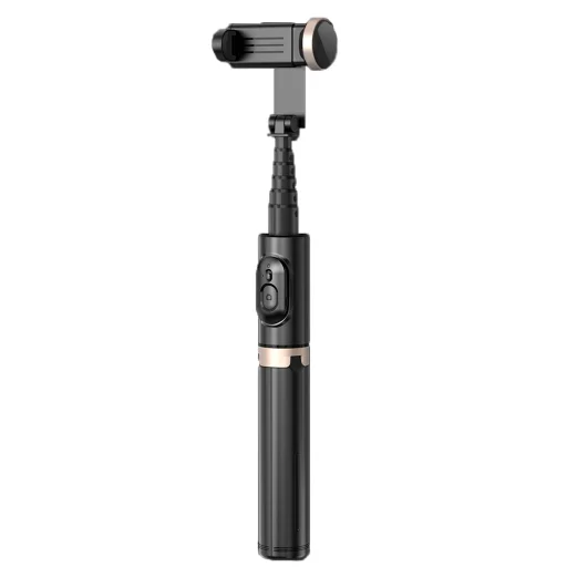  Techsuit - Selfie Bot (Q12) - Stabil Állvány Tartó Vezeték nélküli Távirányítóval, 73 cm - Fekete - 2