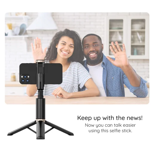  Techsuit - Selfie Bot (Q12) - Stabil Állvány Tartó Vezeték nélküli Távirányítóval, 73 cm - Fekete - 8