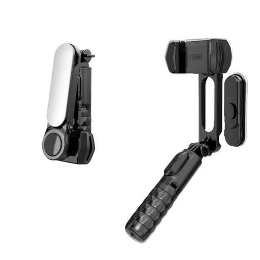 Techsuit - Gimbal Mini szelfibot (Q09) - Stabilizátor állvány LED világítással és Bluetooth távirányítóval, 70 cm - Fekete - 5