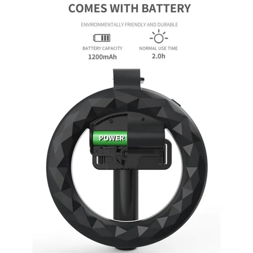  Techsuit - Szelfibot (Q07) - Stabil állvány szelfi gyűrűfénnyel, Bluetooth távvezérlővel, 80cm - Fekete - 6