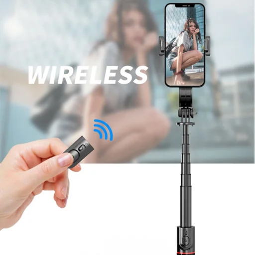  Techsuit - Szelfibot (L12) - Stabil alumínium állvány összecsukható és hordozható vezeték nélküli távirányítóval, 106 cm - Fekete - 6