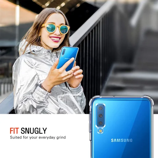  Techsuit - Ütésálló Átlátszó Szilikon - Samsung Galaxy A7 2018 - Átlátszó tok - 4