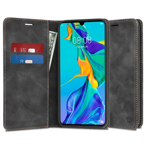  Techsuit - Kényelmi borító - Huawei P30 - Fekete tok - 1